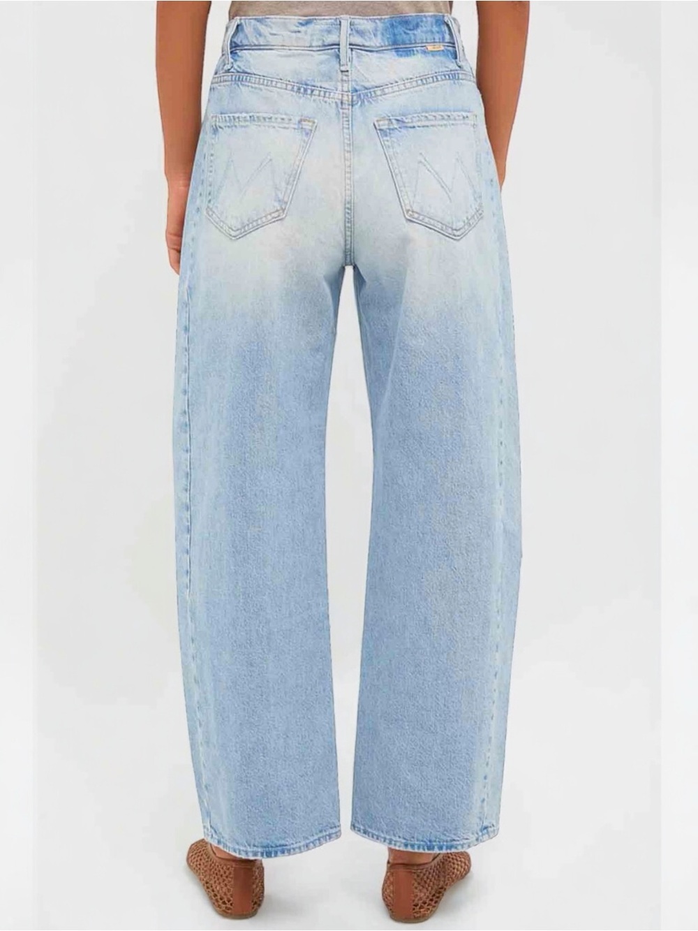 MOTHER Superior The Full Pipe Flood in Back Pedal Bowed Barrel Leg Jeans 33 - Picture 6 of 16